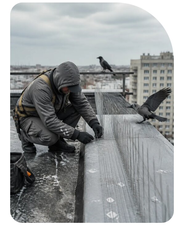 Защита от ворон под ключ в Михайловке по цене от 5084 р. | Сенат-Мхл